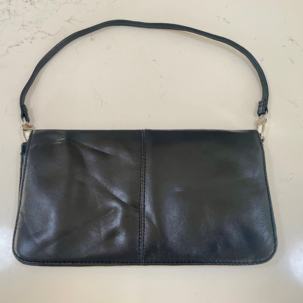 Fiocchi Italian Black Leather Flap Purse